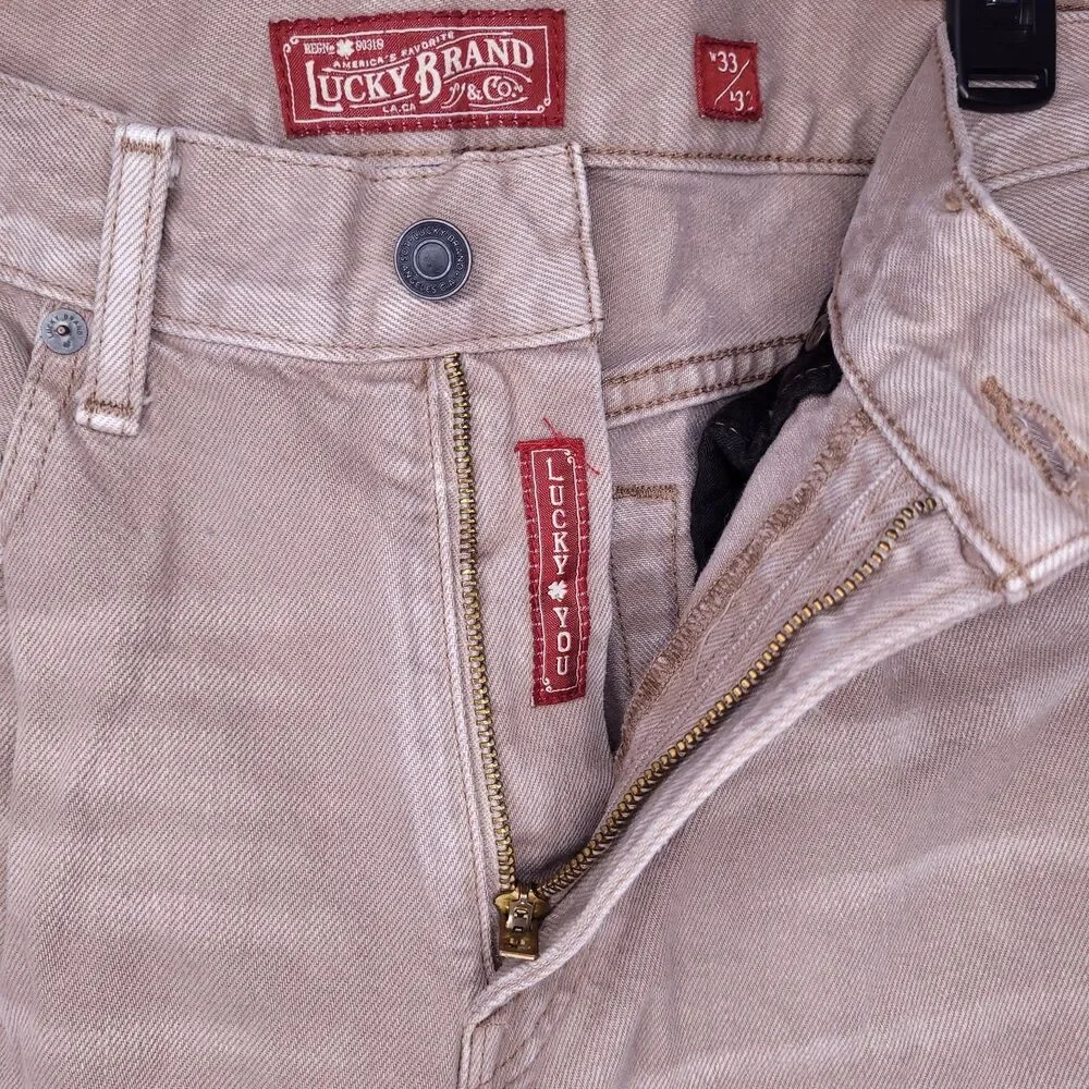 Lucky Brand Jeans Mens 33x32 Brown 121 Slim Cone Denim - Picture 6 of 15